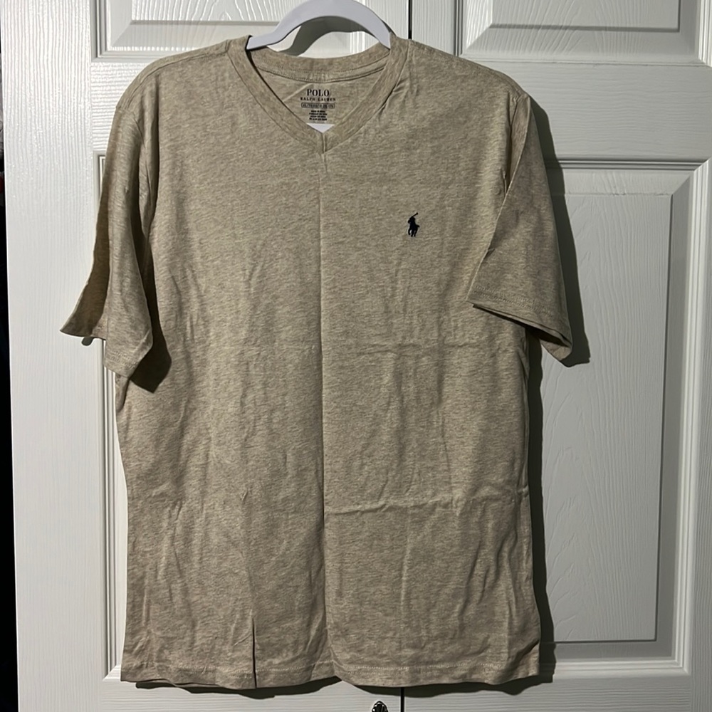NWT! 2 Boys Polo V neck shirts. Red and Beige.